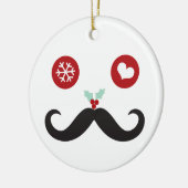 Funny Mustache Face Weihnachten Niedlicher Feierta Keramikornament (Links)