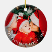 Funny Mustache Face Weihnachten Niedlicher Feierta Keramikornament (Hinten)