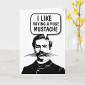 FUNNY MUSTACHE GEBURTSTAGSKARTEN KARTE (Gelbe Blume)