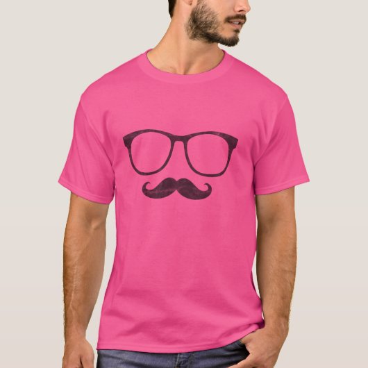 Funny Mustache Glasses T-Shirt (Vorderseite)