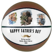 Funny Mustache Happy Vatertag 3 Foto Basketball (Vorderseite)