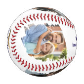 Funny Mustache Happy Vatertag 4 Foto Baseball (Vorderseite Links)