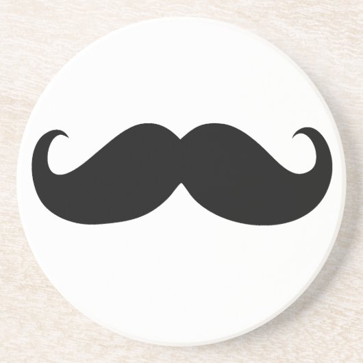 Funny Mustache im weißen Hintergrund Sandstein Untersetzer (Vorne)