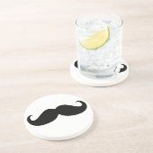 Funny Mustache im weißen Hintergrund Sandstein Untersetzer (Seite)