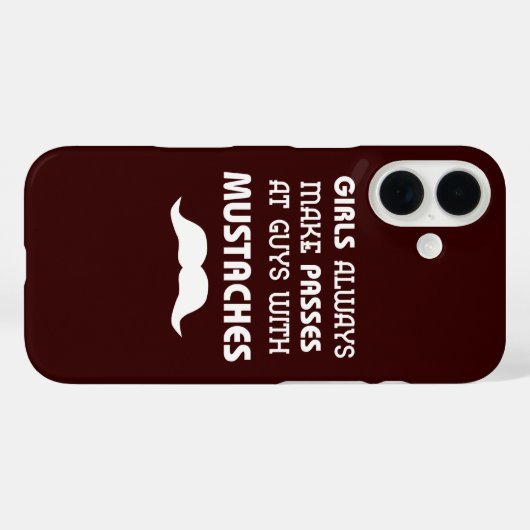 Funny Mustache iPhone Case (Rückseite (Horizontal))