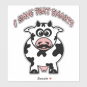 Funny Mustache Kuh Teat Smarts Aufkleber (Blatt)