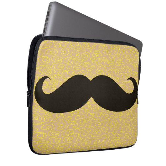 Funny Mustache Laptopschutzhülle (Vorne Rechts)