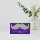 Funny Mustache Metal Hole #3 Visitenkarte (Stehend Vorderseite)