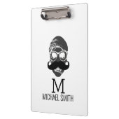 Funny Mustache Monogram #2 Klemmbrett (Links)
