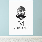 Funny Mustache Monogram #2 Leinwanddruck (Insitu (Holzboden))