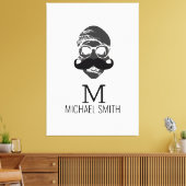 Funny Mustache Monogram #2 Leinwanddruck (Insitu (Wohnzimmer))