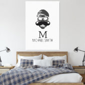 Funny Mustache Monogram #2 Leinwanddruck (Insitu (Schlafzimmer))
