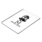 Funny Mustache Monogram #2 Notizblock (Linke Seite)