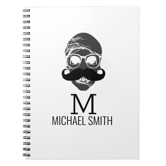Funny Mustache Monogram #2 Notizblock (Vorderseite)