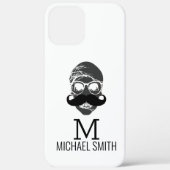 Funny Mustache Monogram Case-Mate iPhone Hülle (Rückseite)