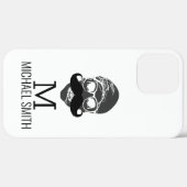 Funny Mustache Monogram Case-Mate iPhone Hülle (Hinten (horizontal))