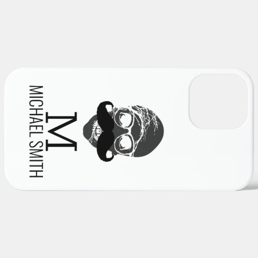 Funny Mustache Monogram Case-Mate iPhone Hülle (Rückseite / Rechts)