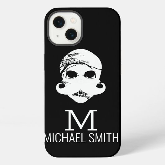 Funny Mustache Monogram iPhone Hülle (Rückseite)
