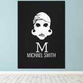 Funny Mustache Monogram Leinwanddruck (Insitu (Holzboden))