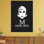 Funny Mustache Monogram Leinwanddruck (Insitu (Wohnzimmer))