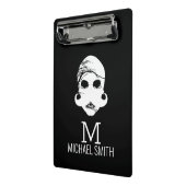 Funny Mustache Monogram Mini Klemmbrett (Gewinkelt2)