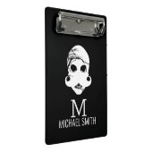 Funny Mustache Monogram Mini Klemmbrett (Schrägansicht)