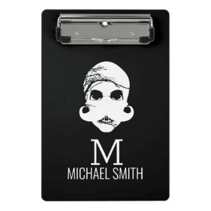 Funny Mustache Monogram Mini Klemmbrett