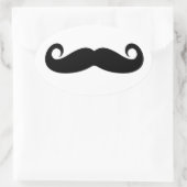 Funny Mustache Ovaler Aufkleber (Tasche)