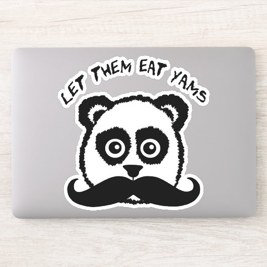 Funny Mustache Panda Ließ ihnen Eat Yams Aufkleber (Computer)