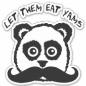 Funny Mustache Panda Ließ ihnen Eat Yams Aufkleber (Vorderseite)