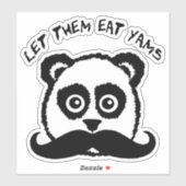 Funny Mustache Panda Ließ ihnen Eat Yams Aufkleber (Blatt)