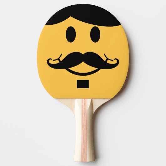 Funny Mustache Ping Pong Bat Tischtennis Schläger (Vorderseite)