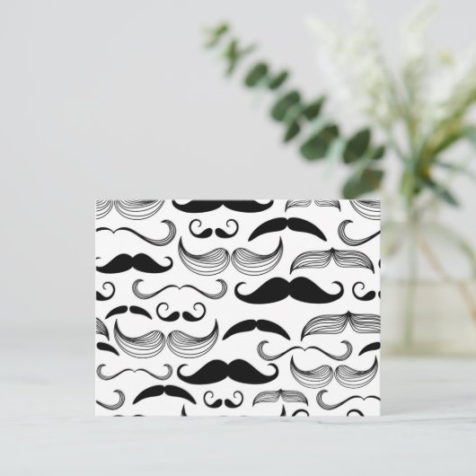 Funny Mustache Postkarte (Stehend Vorderseite)