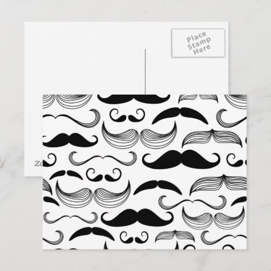 Funny Mustache Postkarte (Vorne/Hinten)