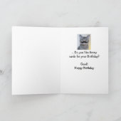 Funny Mustache Question Birthday Cat Karte (Innenseite)