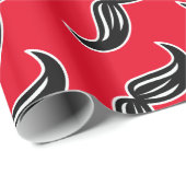 Funny Mustache Red Wrapping Paper Geschenkpapier (Rolleneckpunkt)
