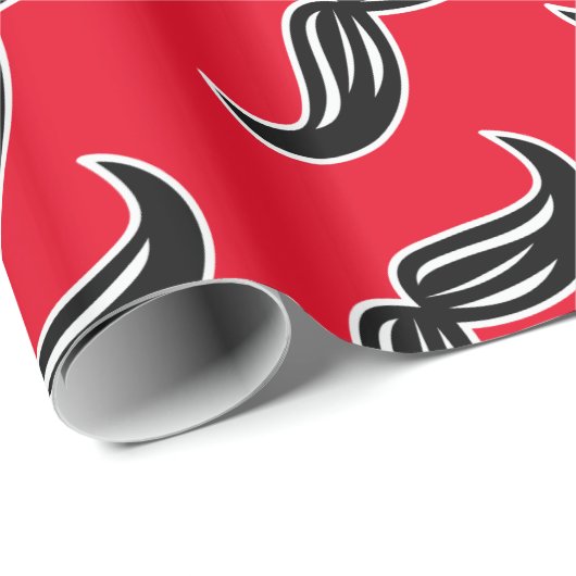 Funny Mustache Red Wrapping Paper Geschenkpapier (Rolleneckpunkt)