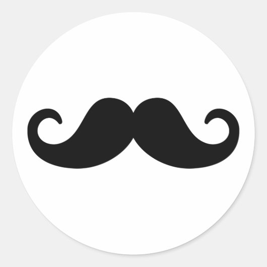 Funny Mustache Runder Aufkleber (Vorderseite)