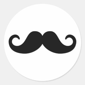 Funny Mustache Runder Aufkleber