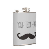 Funny Mustache / Schnurbart + Ihr Text Flachmann (Rechts)