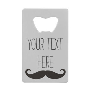 Funny Mustache / Schnurbart + Ihr Text Geldbeutel Flaschenöffner