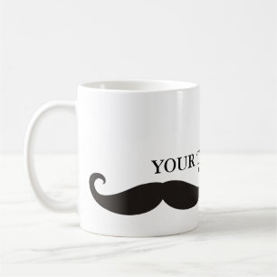 Funny Mustache / Schnurbart + Ihr Text Kaffeetasse