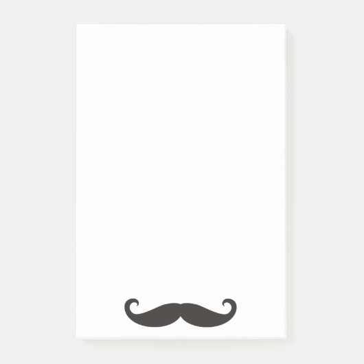 Funny Mustache / Schnurbart + Ihr Text Post-it Klebezettel (Vorderseite)