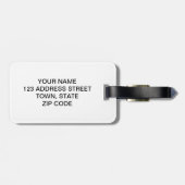 FUNNY MUSTACHE, SCHWARZE KATZE GEPÄCKANHÄNGER (Rückseite horizontal)