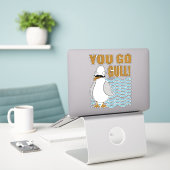 Funny Mustache Seagull You Go Gull Aufkleber (Laptop auf Schreibtisch)