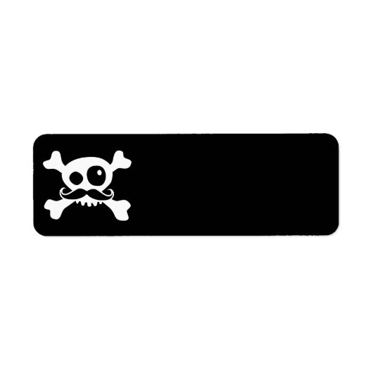 Funny Mustache Skull Rücksendeadresse (Vorne)