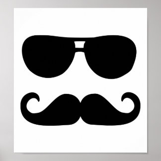 Funny Mustache Sonnenbrille Poster