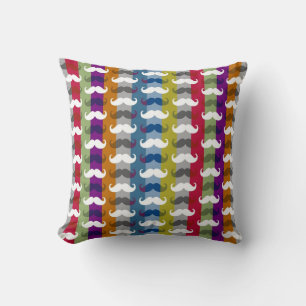 Funny Mustache Stripe Muster Kissen
