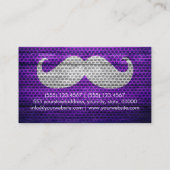 Funny Mustache über Holztextur #3 Visitenkarte (Rückseite)