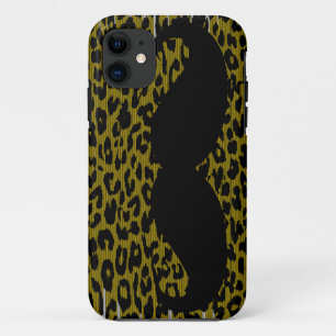 Funny Mustache über Leopard Skin 3 Case-Mate iPhone Hülle